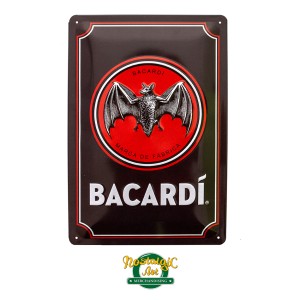 22319 Metal Plate 20x30sm - Bacardi Logo